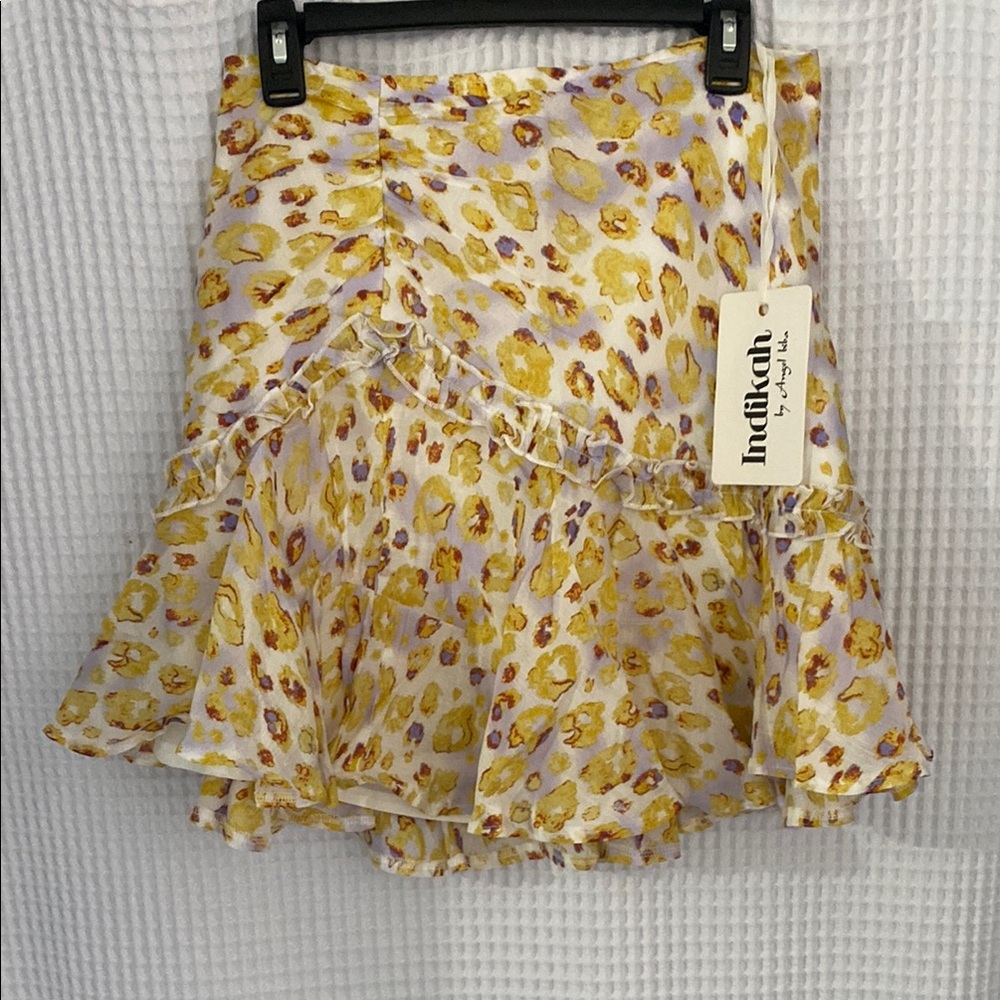 Indah Yellow Leopard Print Skirt